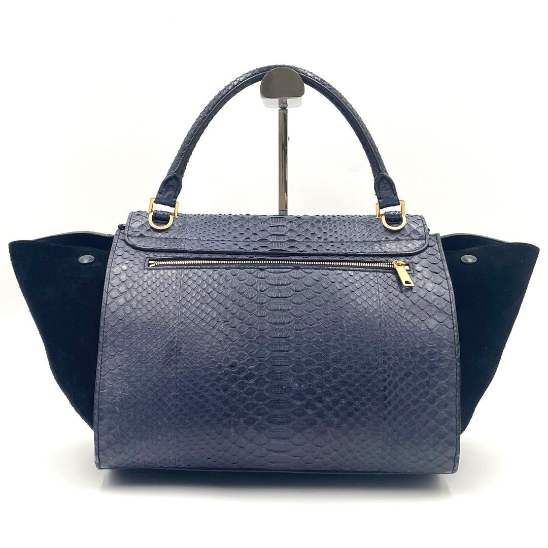 定価38万/美品】 セリーヌ トラペーズ パイソン ショルダーバッグ2way