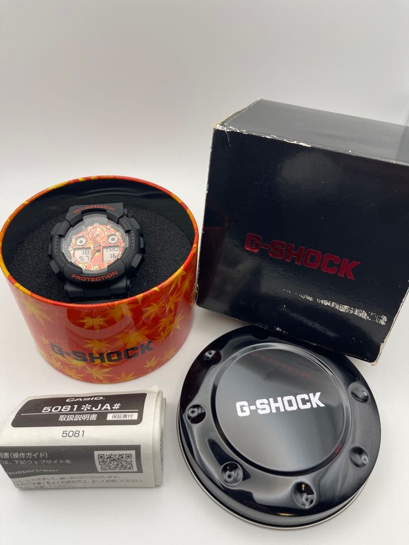 美品 G-SHOCK GA-100TAL-1AJR 京紅葉 カシオ JAPAN SET) Casio G-Shock GA-100TAL-1AJR “Kyo Momiji Color” Autumn