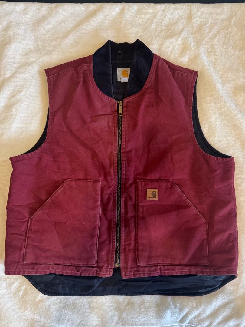 Carhartt 中綿 キルティング ワークベストXL カーハート ダック ベスト キルティング裏地 中綿 カーハート