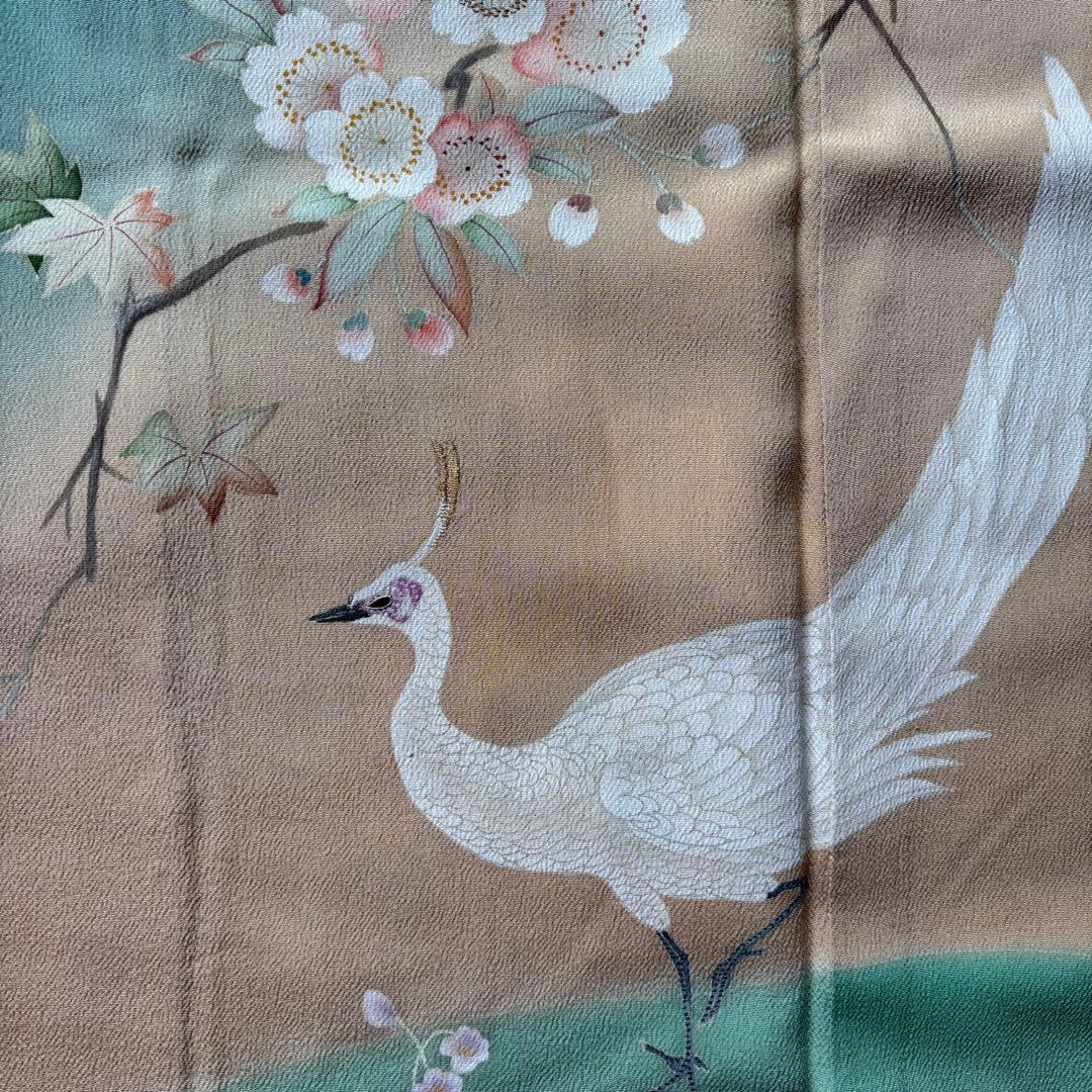 アンティーク裾模様色留袖 孔雀に梅着物正絹着用 - メルカリ