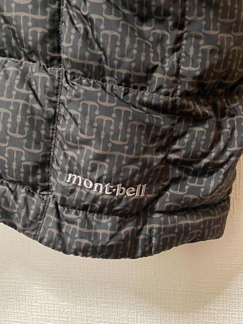 モンベル 半纏 ダウン プリント ハンテン 男女兼用 ダークブラウン XL
