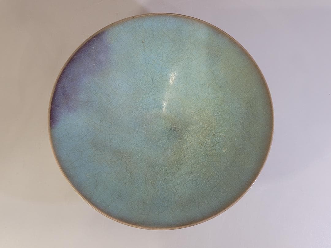 鈞窯 天藍釉紫斑 茶碗