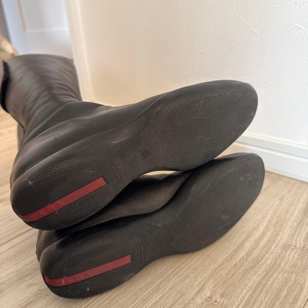 PRADA 黒 ロングブーツ 371/2 24.5cm