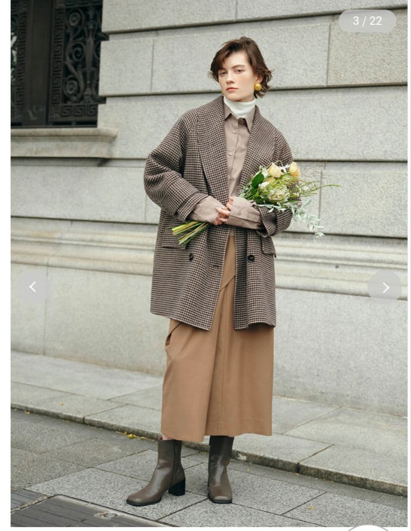 ミラオーウェン 接結ハーフ丈Aラインコート サイレント川口春奈 - メルカリ