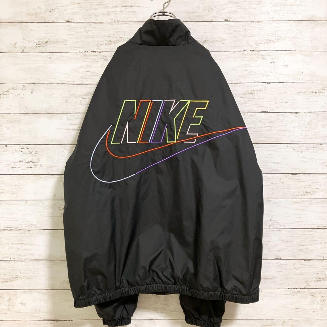 激レア】NIKE ナイキ☆ナイロンジャケット XL☆レインボー刺繍ロゴ☆超