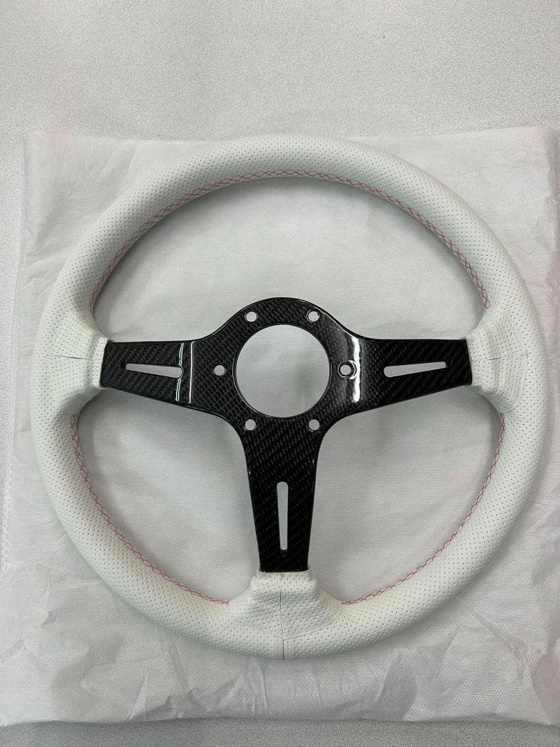 ステアリング ディープコーン ホワイト リアルカーボン 未使用 USDM