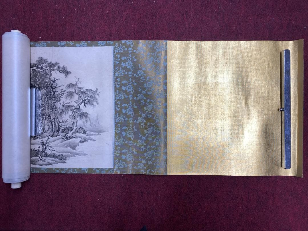 山岡山泉 傳李龍眠蘆浩然 李公麟 山居十志図 模写巻物 拳春園 肉筆