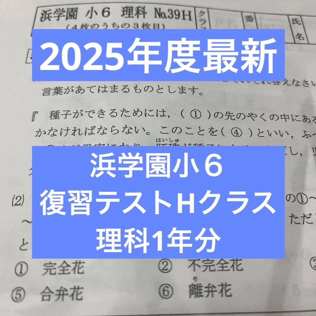 2025年度最新 浜学園小6 復習テストHクラス 理科1年分 - メルカリ