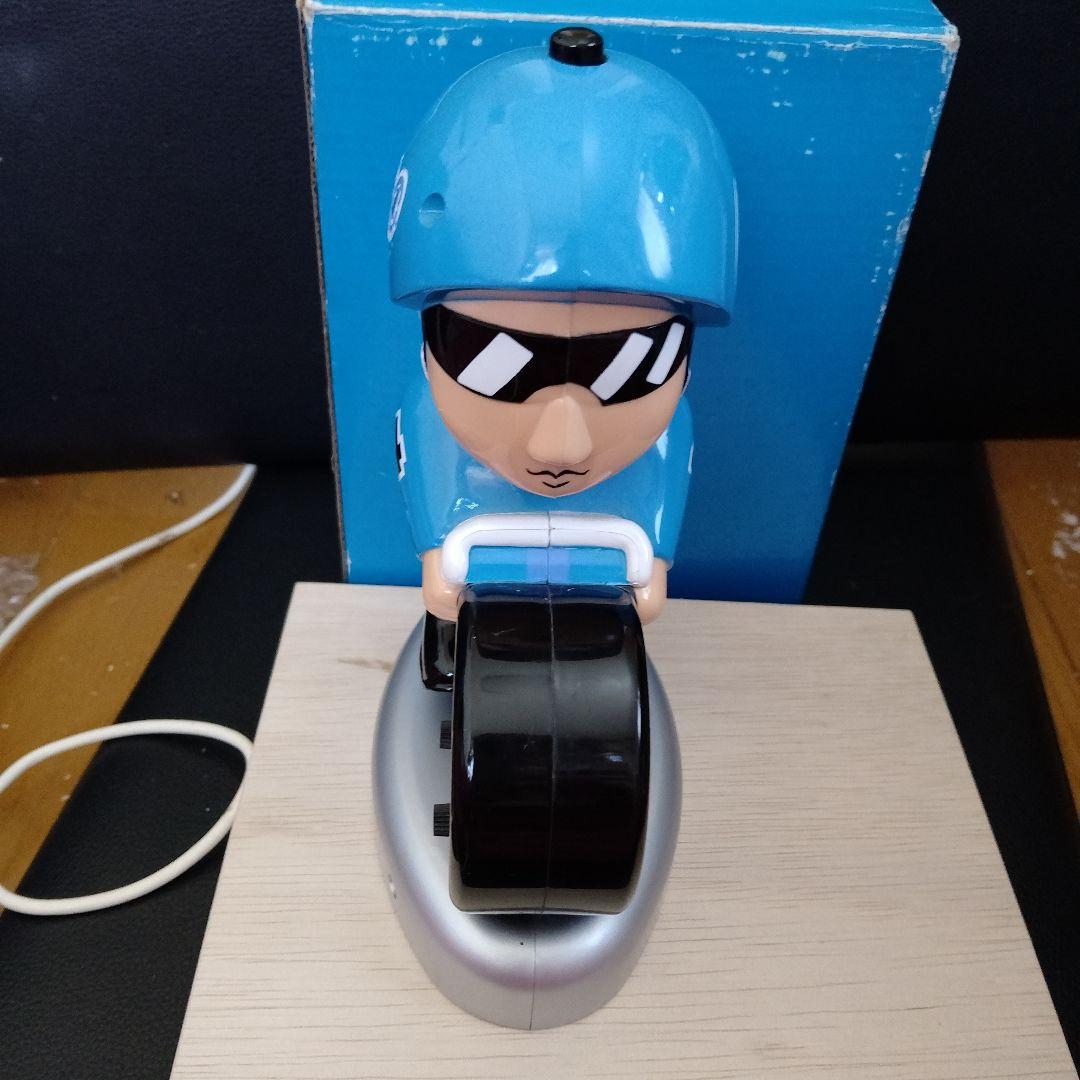 ケイリンマン 目覚まし時計 フィギュア 青 4番車 打鐘 競輪 箱付き