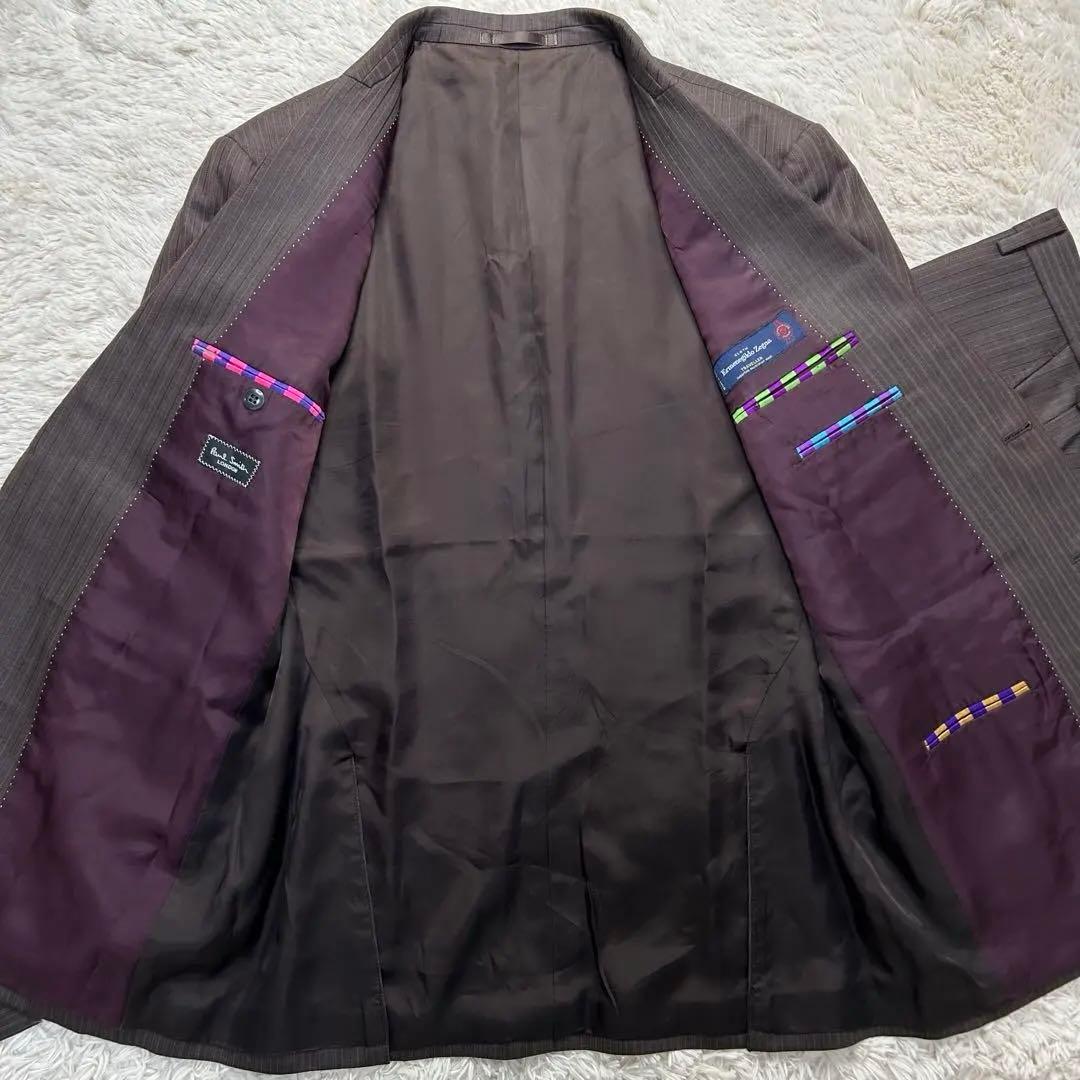 美品 ポールスミス ロンドン 高級 ゼニア スーツ ブラウン