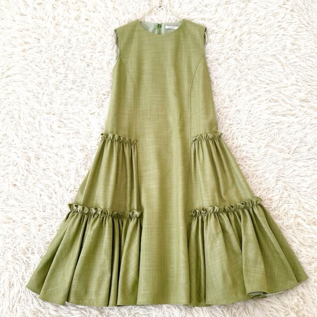 美品 アディアム✨フォクシー ルーシュドドレス ワンピース フリル