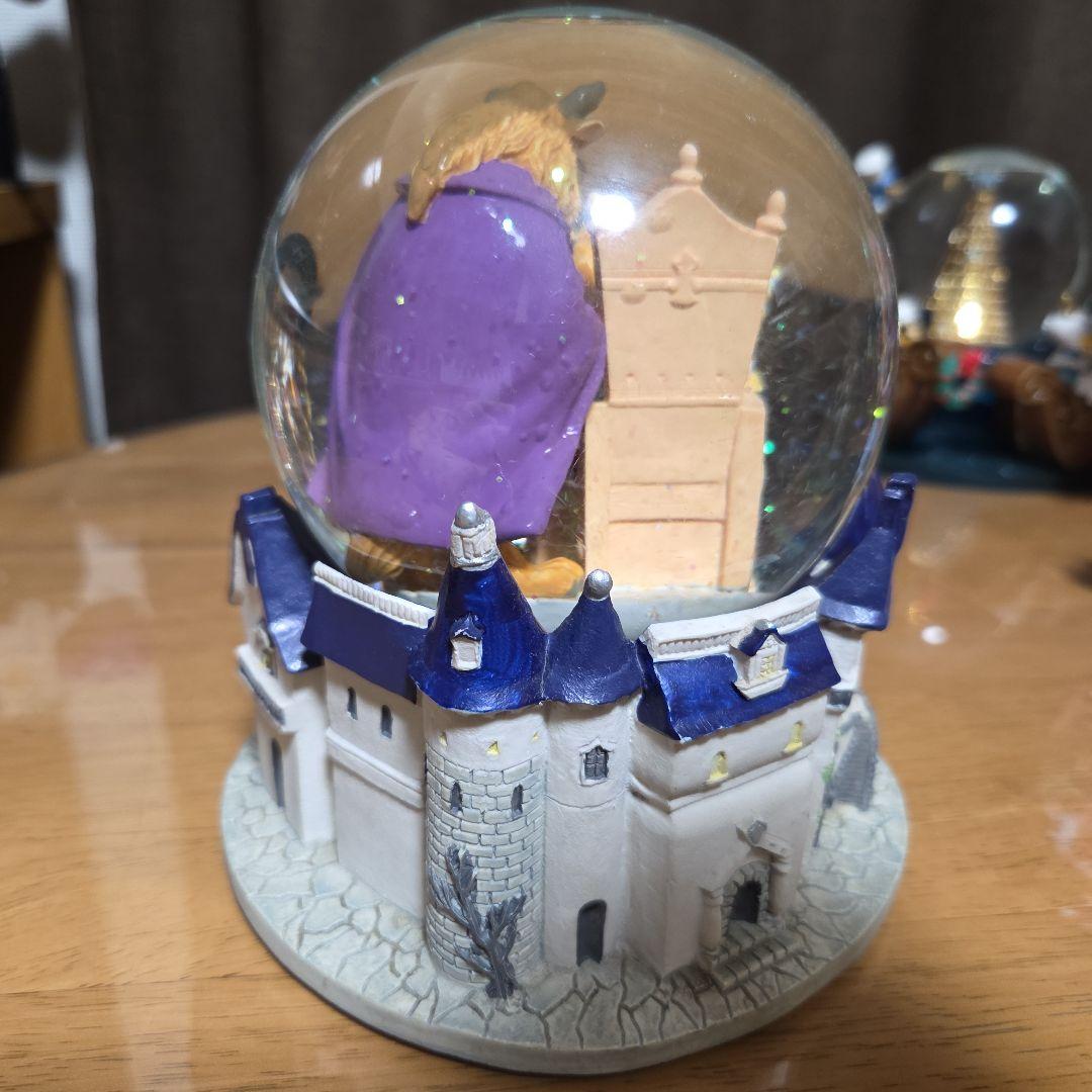 美品」ディズニー 美女と野獣 スノードーム オルゴール付き - メルカリ