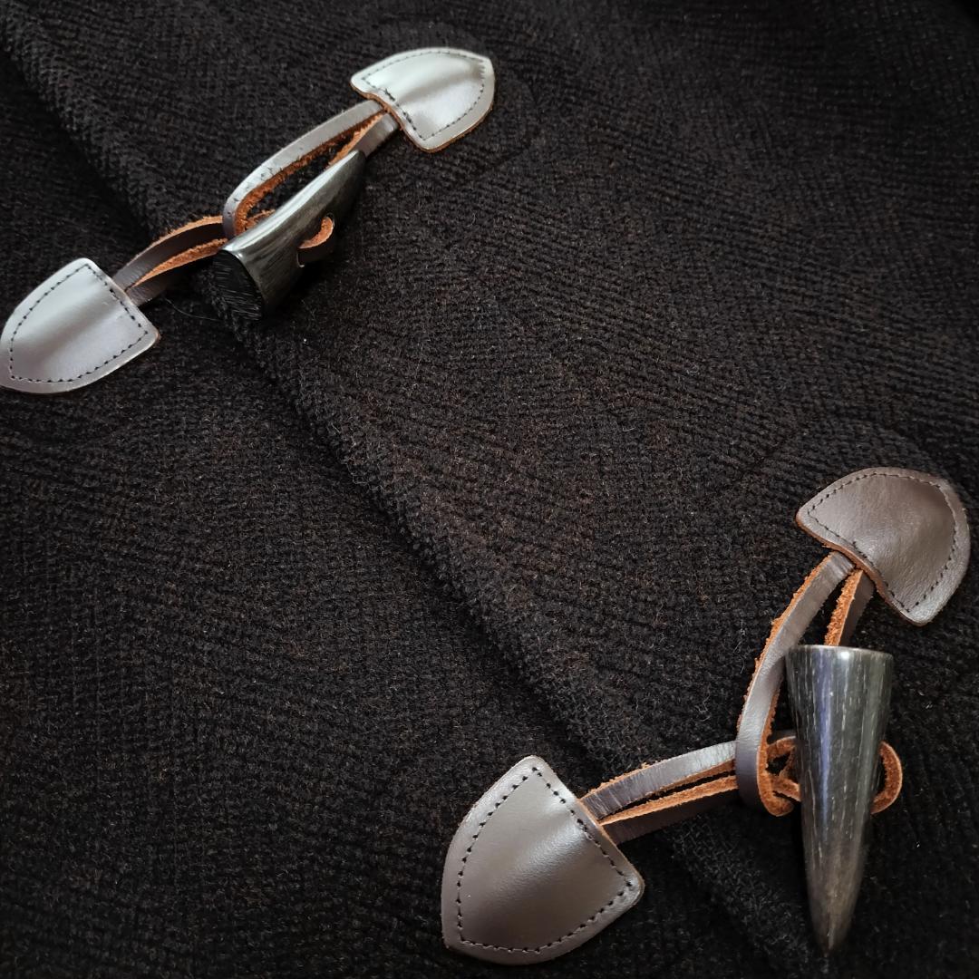 希少 moorbrook生地 ウールヘリンボーンダッフルコート ダークブラウン