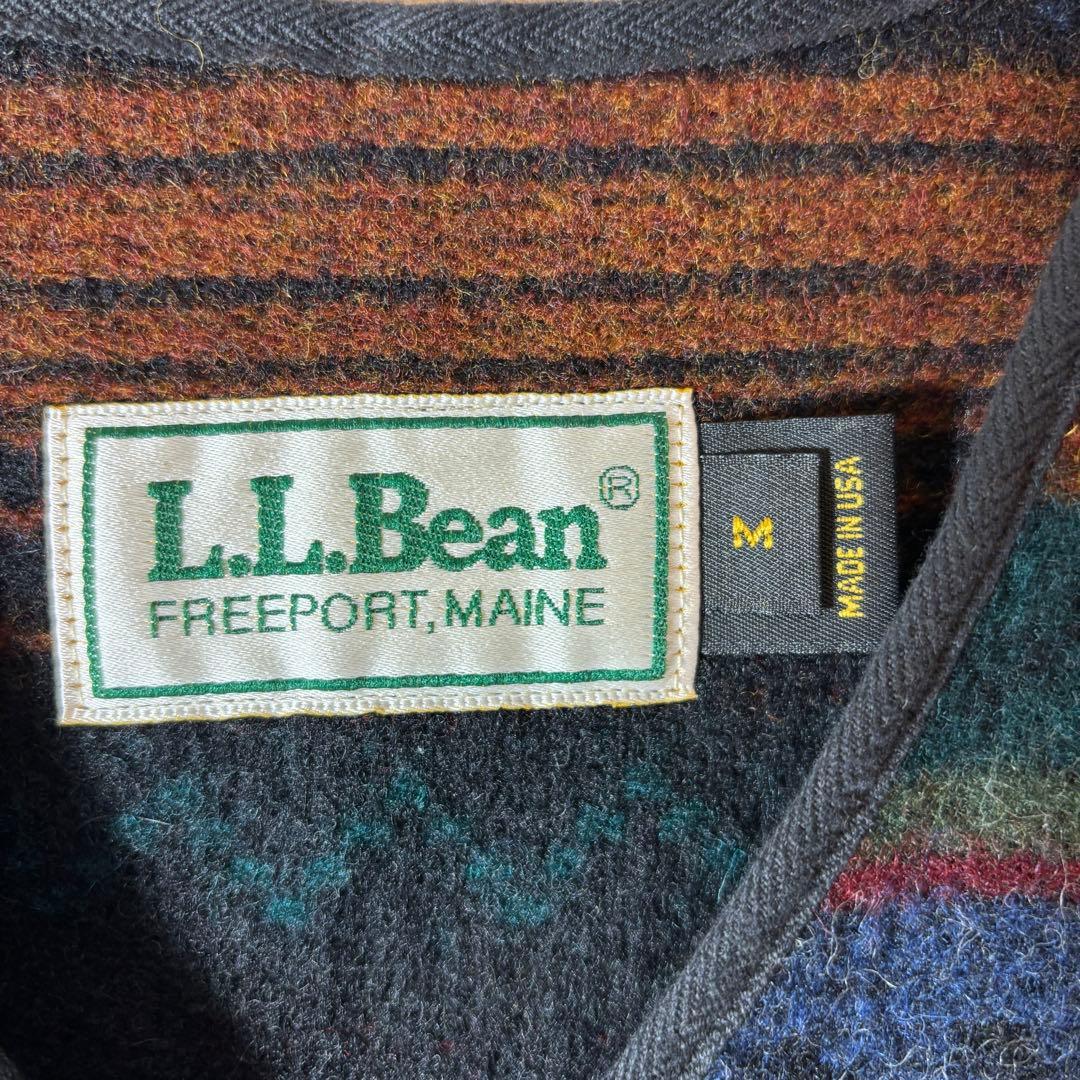 L.L.Bean エルエルビーン　ウールベスト　総柄　M アメリカ製
