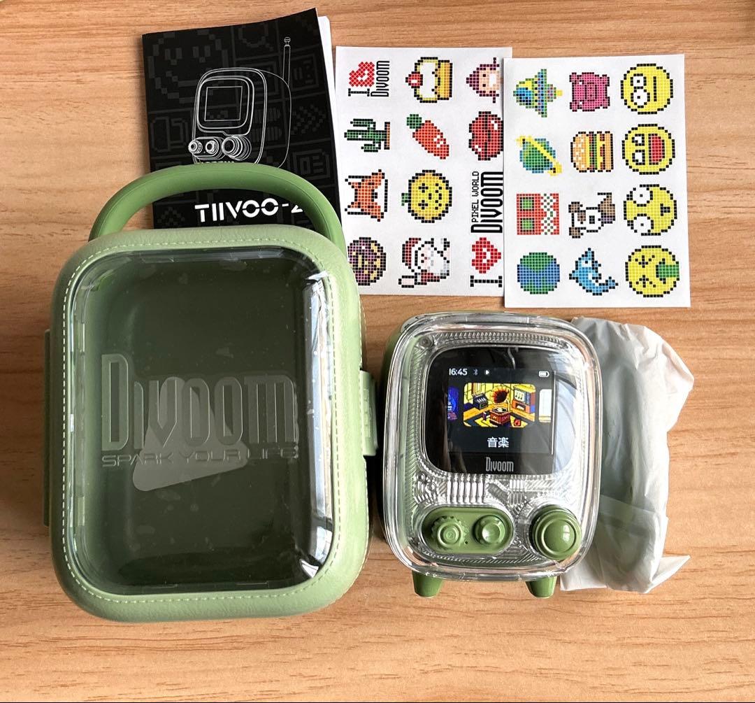 Divoom Tiivoo-2 グリーン スピーカー ラジオ デジタル時計 - メルカリ