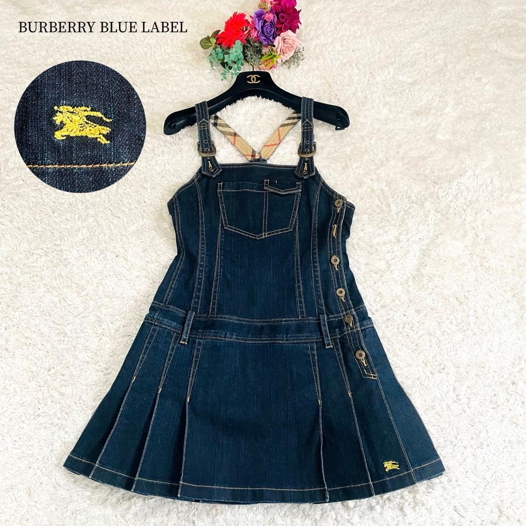 希少✨バーバリーブルーレーベル♡ジャンパースカート デニム ノバ