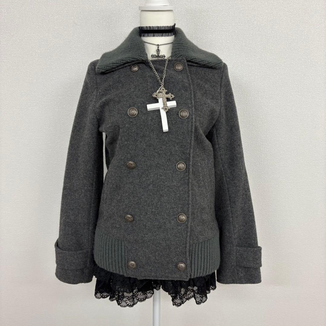 ダークコアy2k NANA 平成 ギャル ロック ウールコート ピーコート