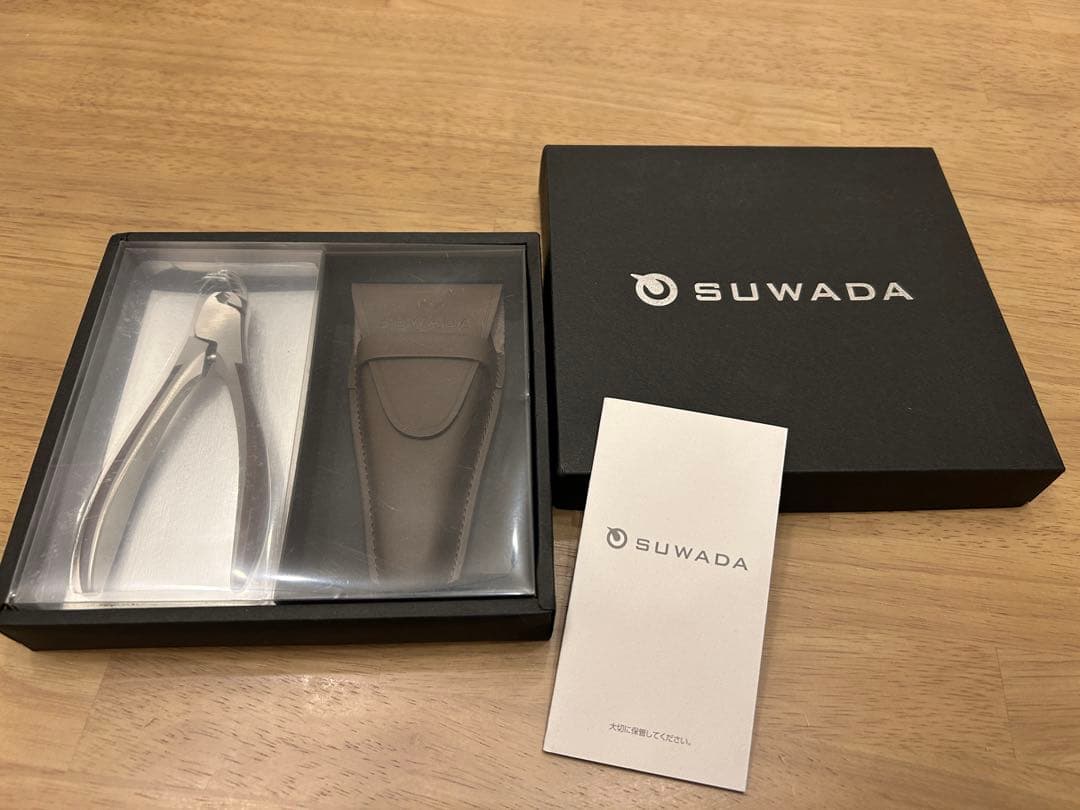 SUWADA スワダ 爪切り レザーケース付き SUWADA（スワダ） ニッパー 爪切りブラックL＆本牛革ケースセット 諏訪