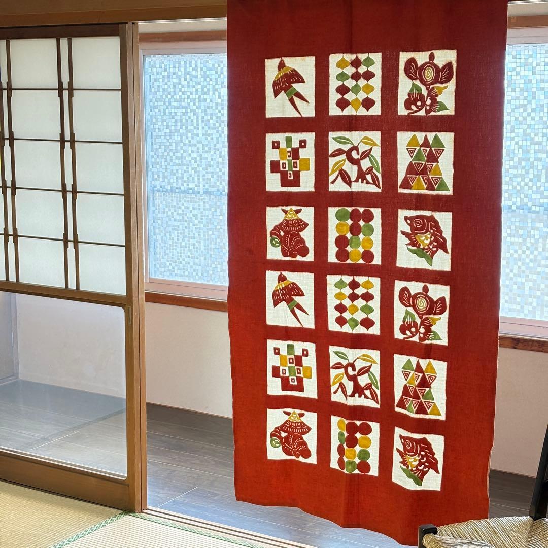 柚木沙弥郎 型染 大型タペストリー 日本民藝館 - メルカリ