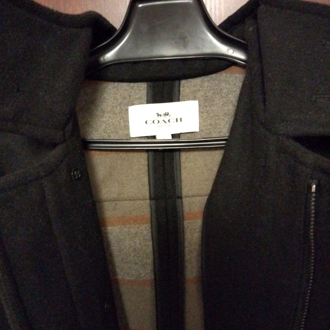 美品 COACH ダッフルコート М相当 濃紺 ウール混合 美品 COACH