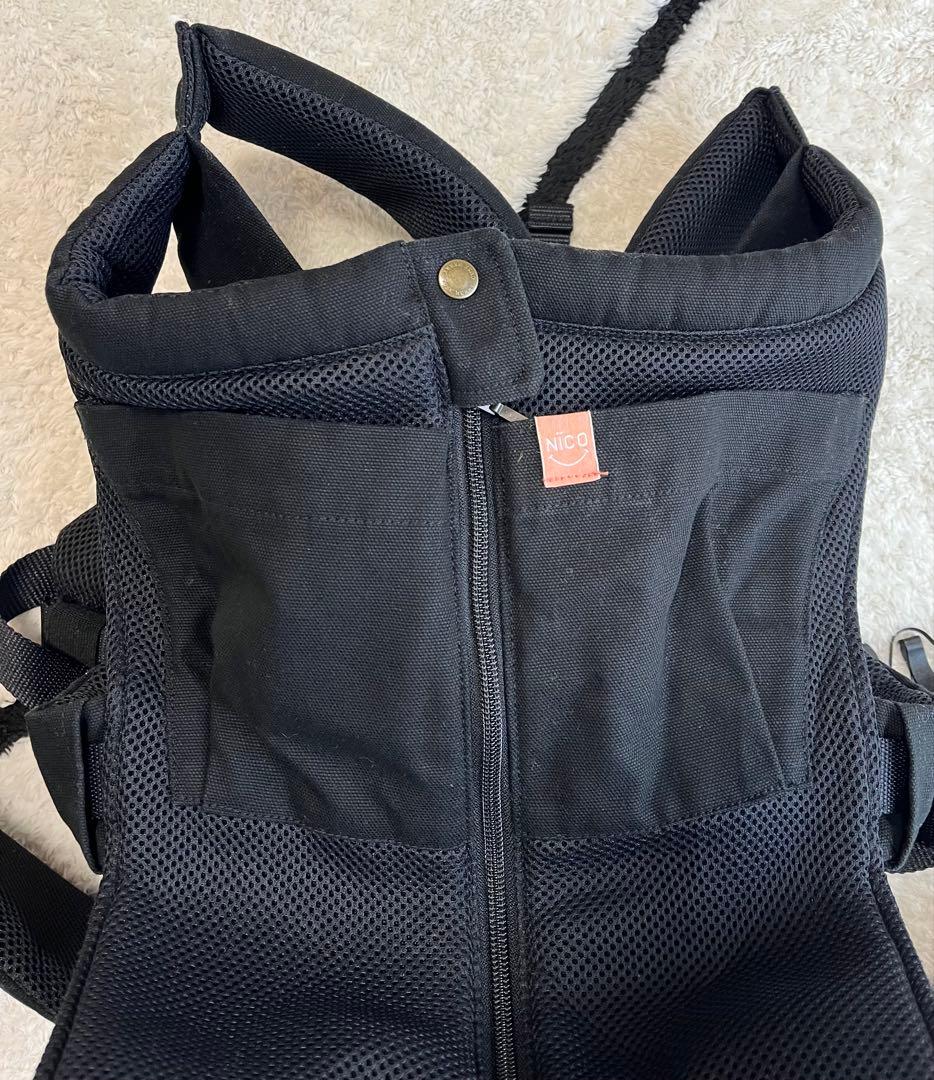 美品 キューズベリー 抱っこ紐 nico ニコ オールメッシュ ブラック