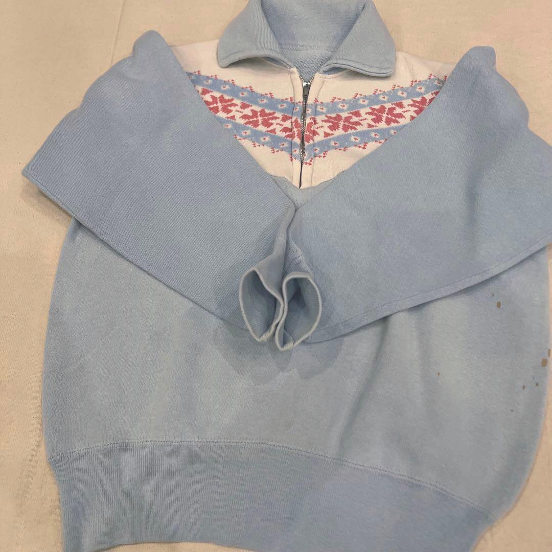 50s 60s 雪柄 HALF ZIP ハーフジップ ヴィンテージ スウェット - メルカリ