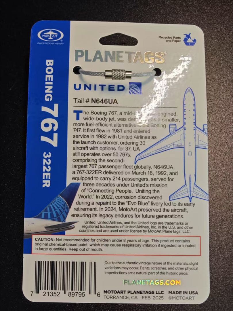 UA ユナイテッド航空 Planetags B767-300ER コンビ色 - メルカリ