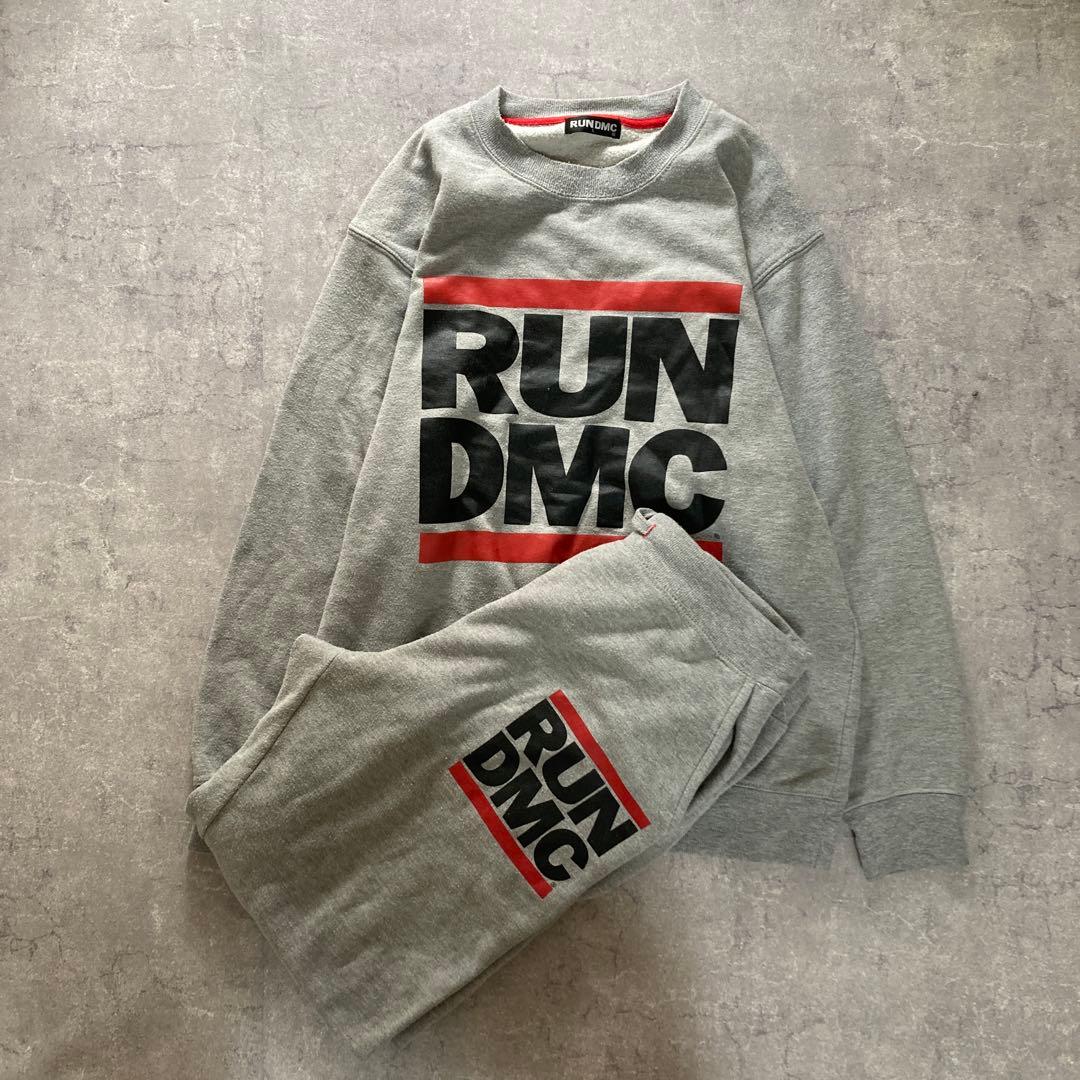 RUN DMC スウェットセットアップ　グレー メンズ】秋冬のセットアップ: スウェット上下セットアップ スタンド