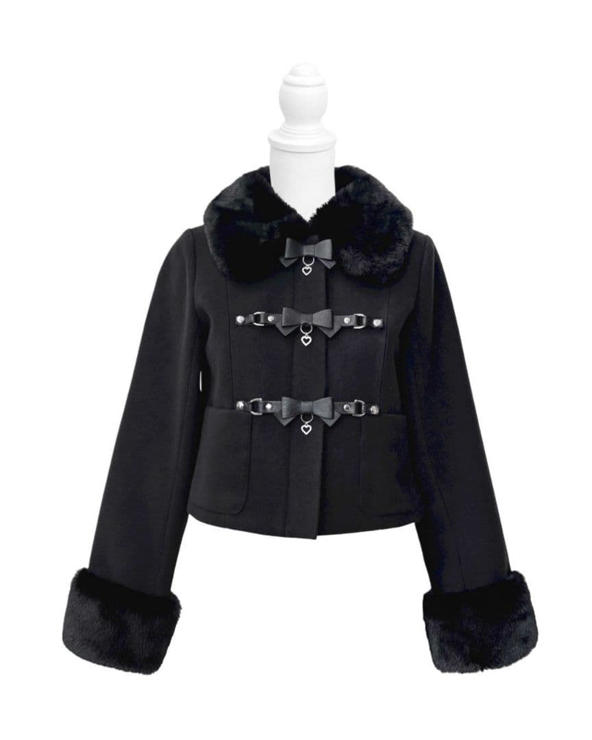 ハニーミュウ ベルトリボンショートコート SFP0372MC 黒 - メルカリ