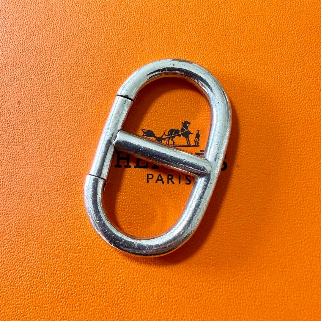 希少 エルメス シェーヌダンクル カラビナ キーリング シルバー925