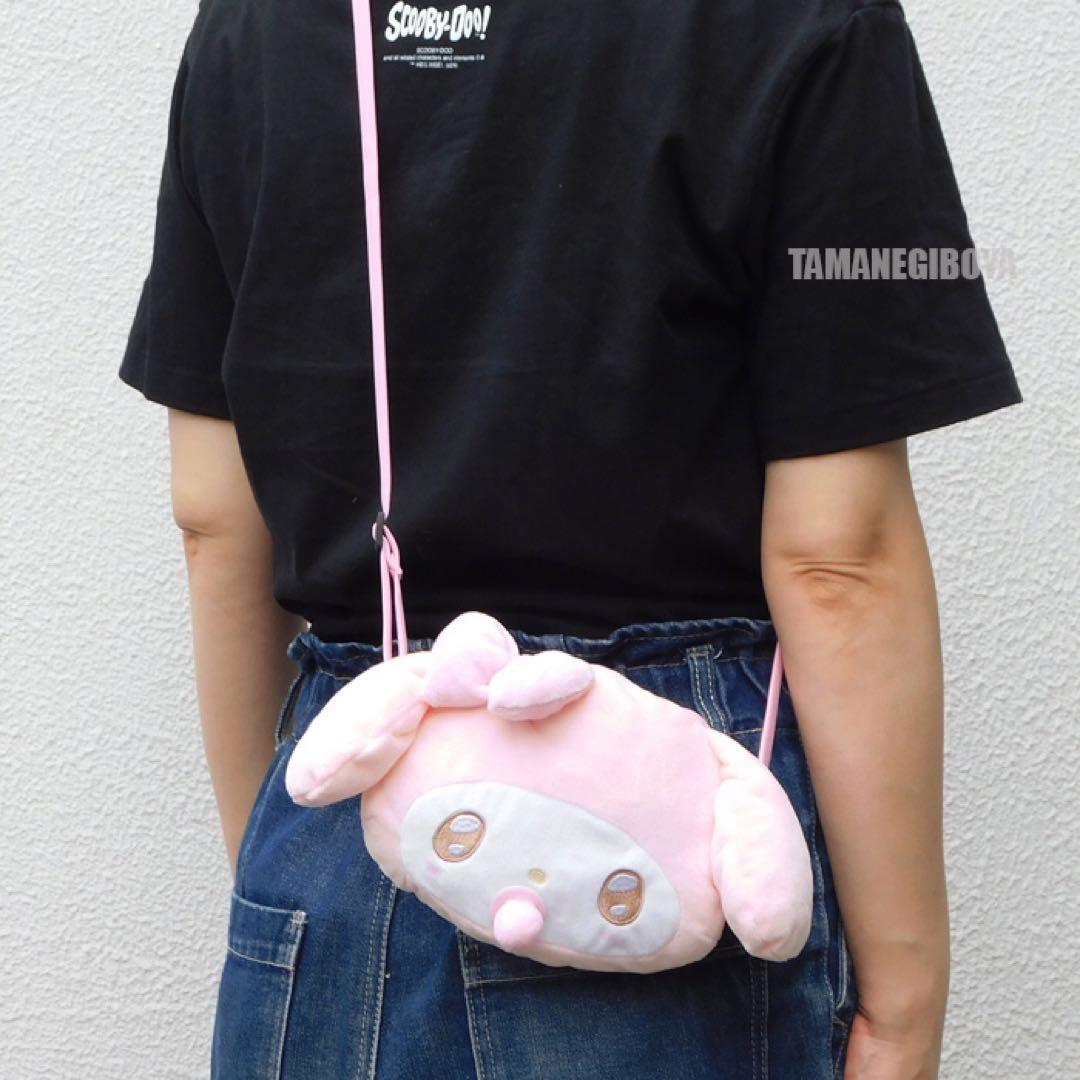 マイメロディ ぬいぐるみ フェイス型 ショルダーバッグ レディース