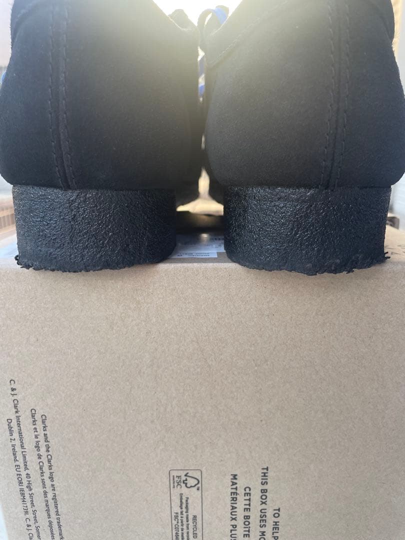 美品　クラークス　ワラビー　黒　25.5cm 箱付　Xlargeモデル