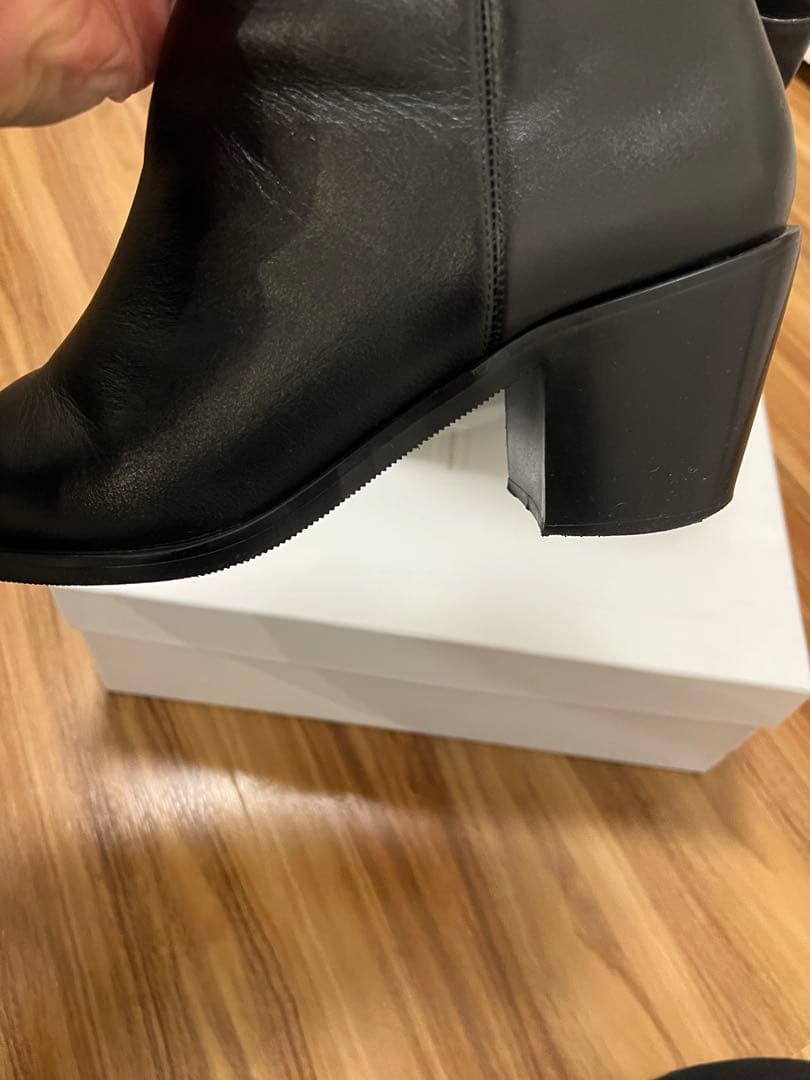 Luis ブラックレザーショートブーツ 41