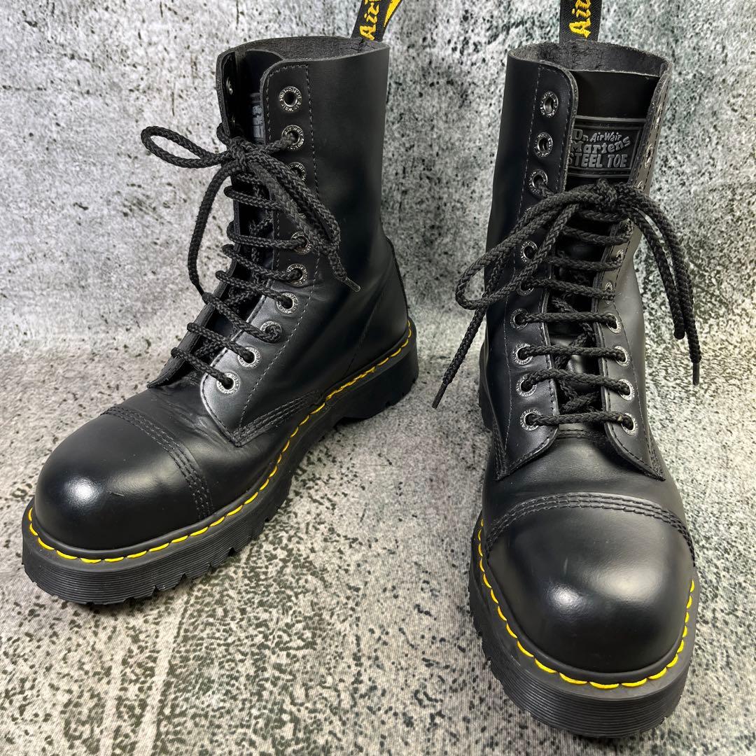 ドクターマーチン クレイジーボム 10ホール スチールトゥ ブラック