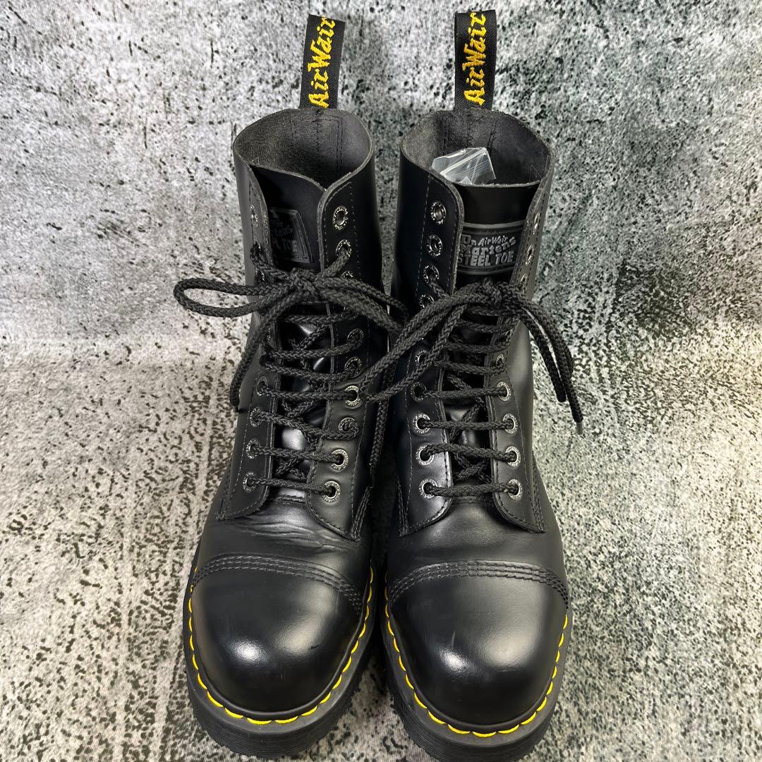 ドクターマーチン クレイジーボム 10ホール スチールトゥ ブラック