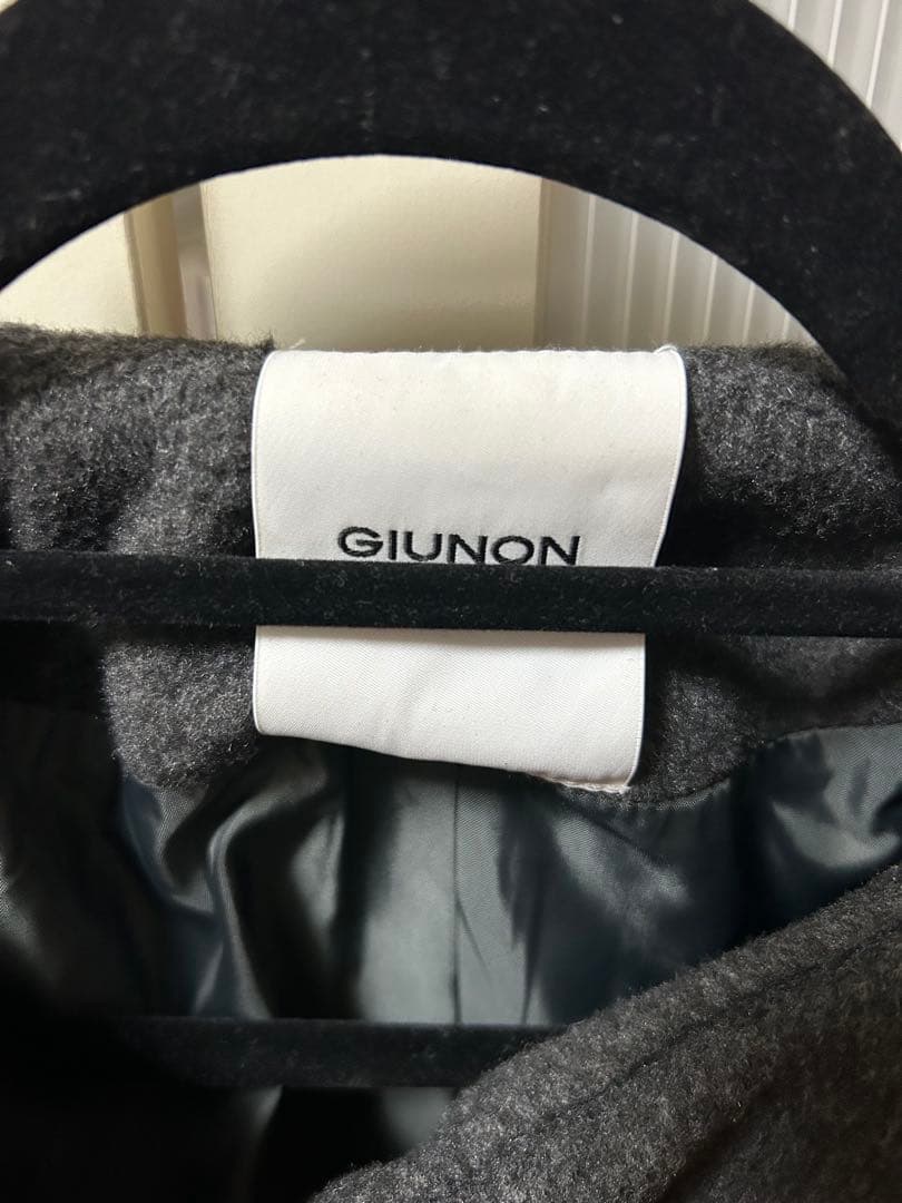 GIUNON giunon ジウノン ビッグカラーコート チャコールグレー - メルカリ
