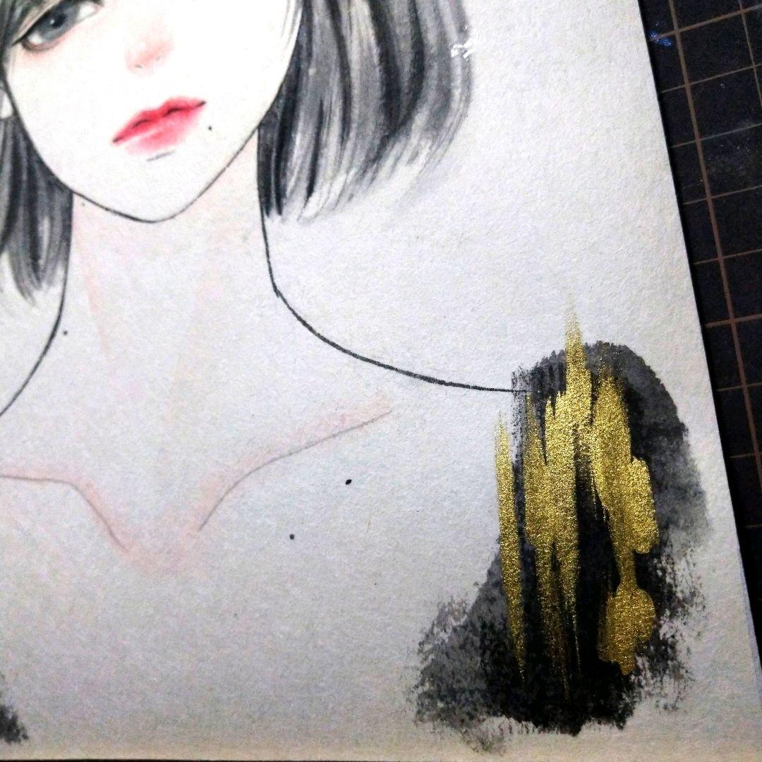 肉筆原画 墨絵 水墨画 美人画 絵画 日本画 - メルカリ
