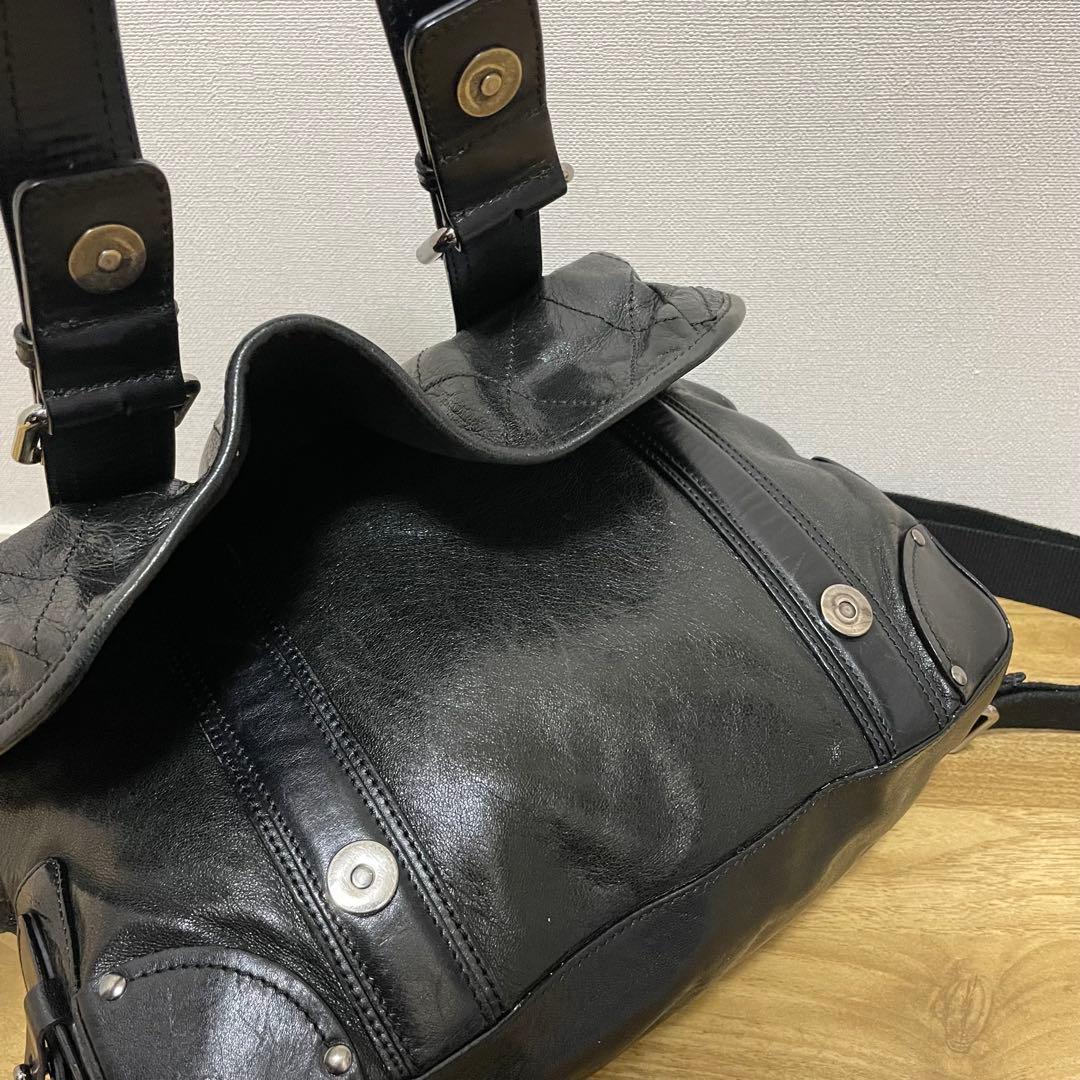 《美品》Chloe（クロエ） レザー ショルダーバッグ ブラック 黒