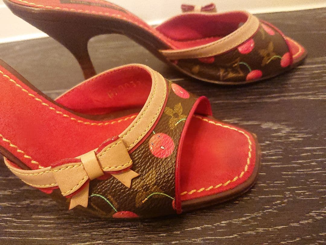 LOUIS VUITTON モノグラム 村上隆コラボ チェリー ミュールサンダル