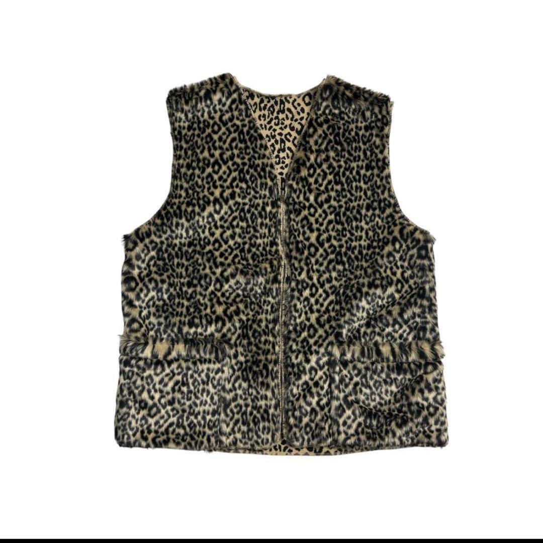 US Fake Fur Leopard Zip Up Vest ベスト　三軒茶屋 US Fake Fur Leopard Zip Up Vest ベスト 三軒茶屋 - メルカリ