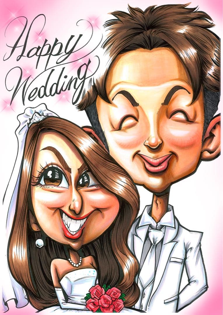 世界で1枚のオーダーメイド似顔絵★プレミアムver★結婚式 結婚祝い 結婚記念日 結婚式 新郎新婦 オーダーメイド 似顔絵 人形