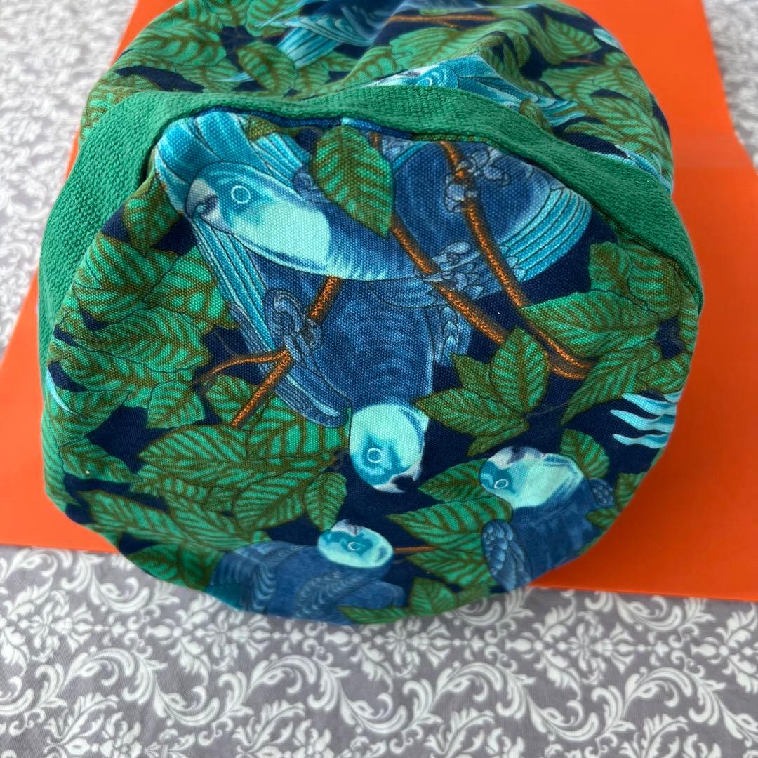 HERMES エルメス ボタニカル 巾着 バッグ ショルダー リゾート 花柄