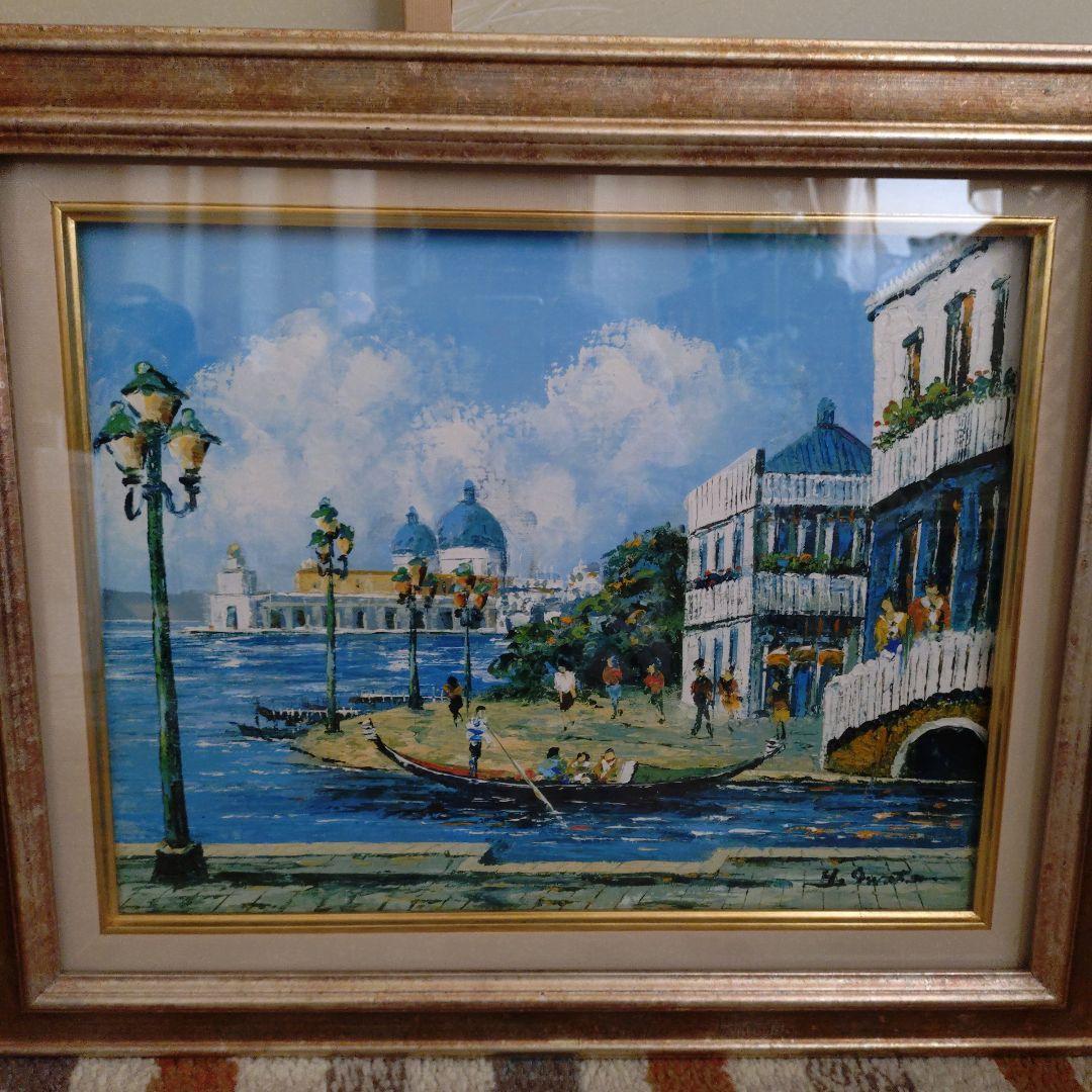 風景 油絵 作家サイン入り イタリア ベネチア ベニス とても素敵です