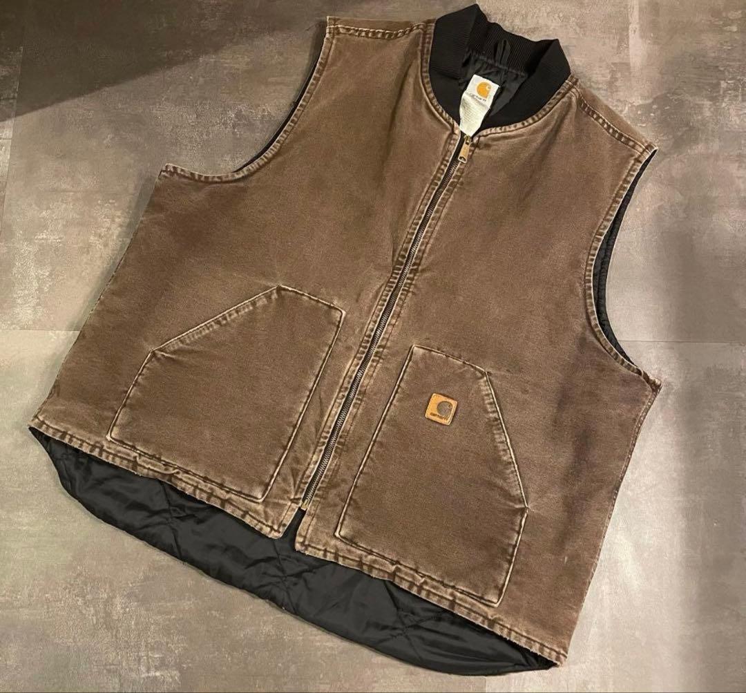 00s Carhartt カーハート ベスト USA製 ダークブラウン ダック 00s Carhartt Duck Vest 00年代 カーハート ダックベスト ブラウン