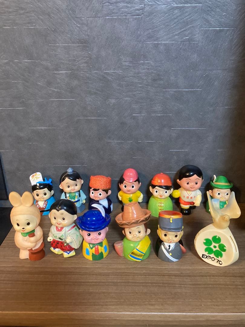 昭和レトロ】ソフビ 地方銀行 三菱 北國 北陸 貯金箱 ノベルティ 24体