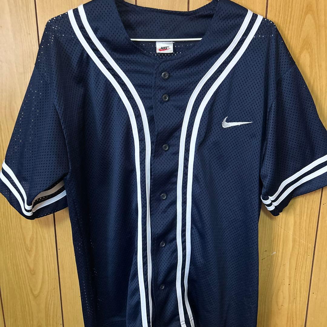 90s NIKE メッシュ ベースボールシャツ XL 白タグ ヴィンテージ - メルカリ