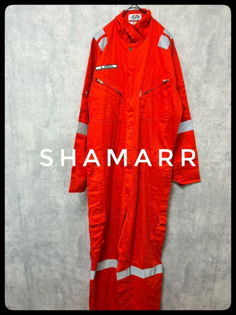 ✴️作業服　海洋掘削　つなぎ　企業ロゴ　オレンジ　希少　XXL カラフルつなぎ(えり付)[SOWA 9800]｜オリジナルプリント・デザイン