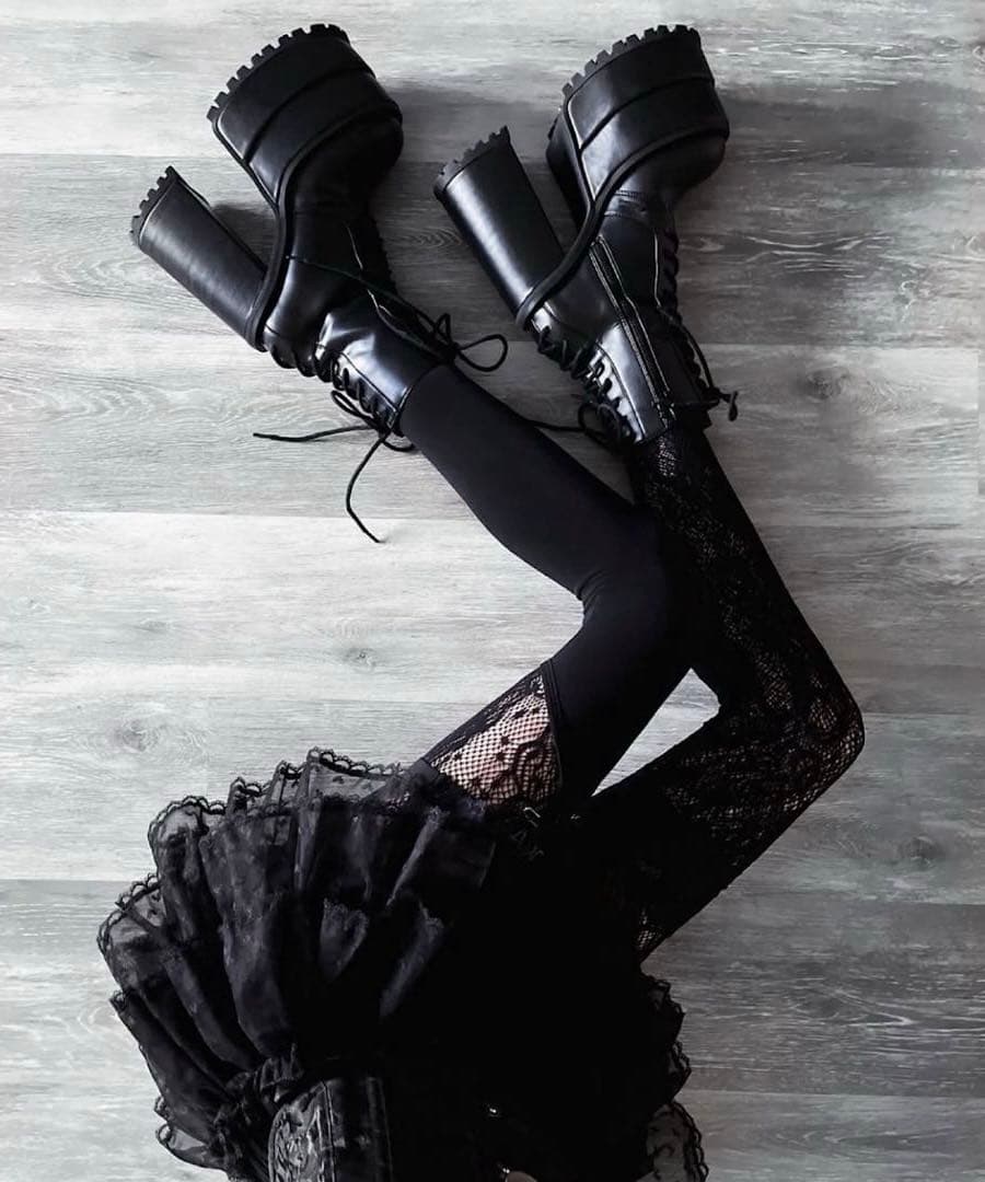 Charla Tedrick【美品】厚底編み上げブーツレースアップブーツゴスロリ