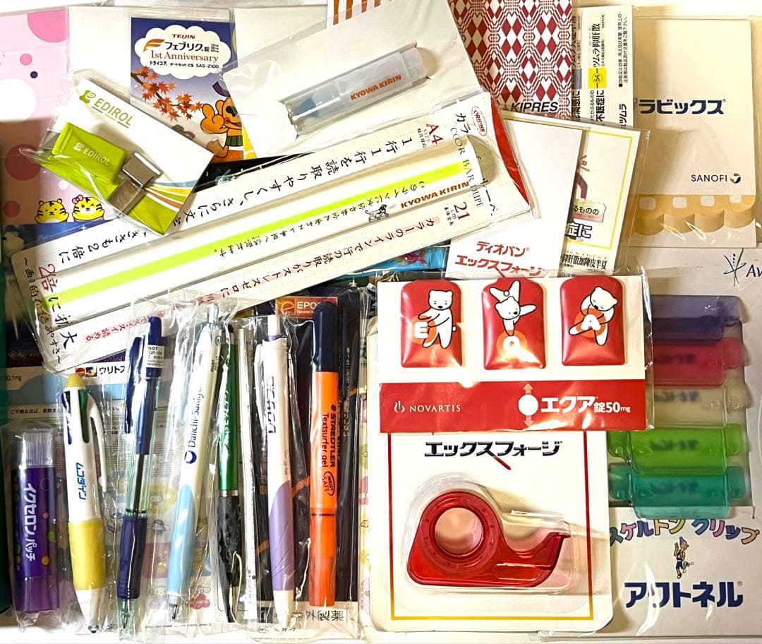 製薬会社ノベルティグッズセット❤️ボールペン 付箋 メモ帳 のり他