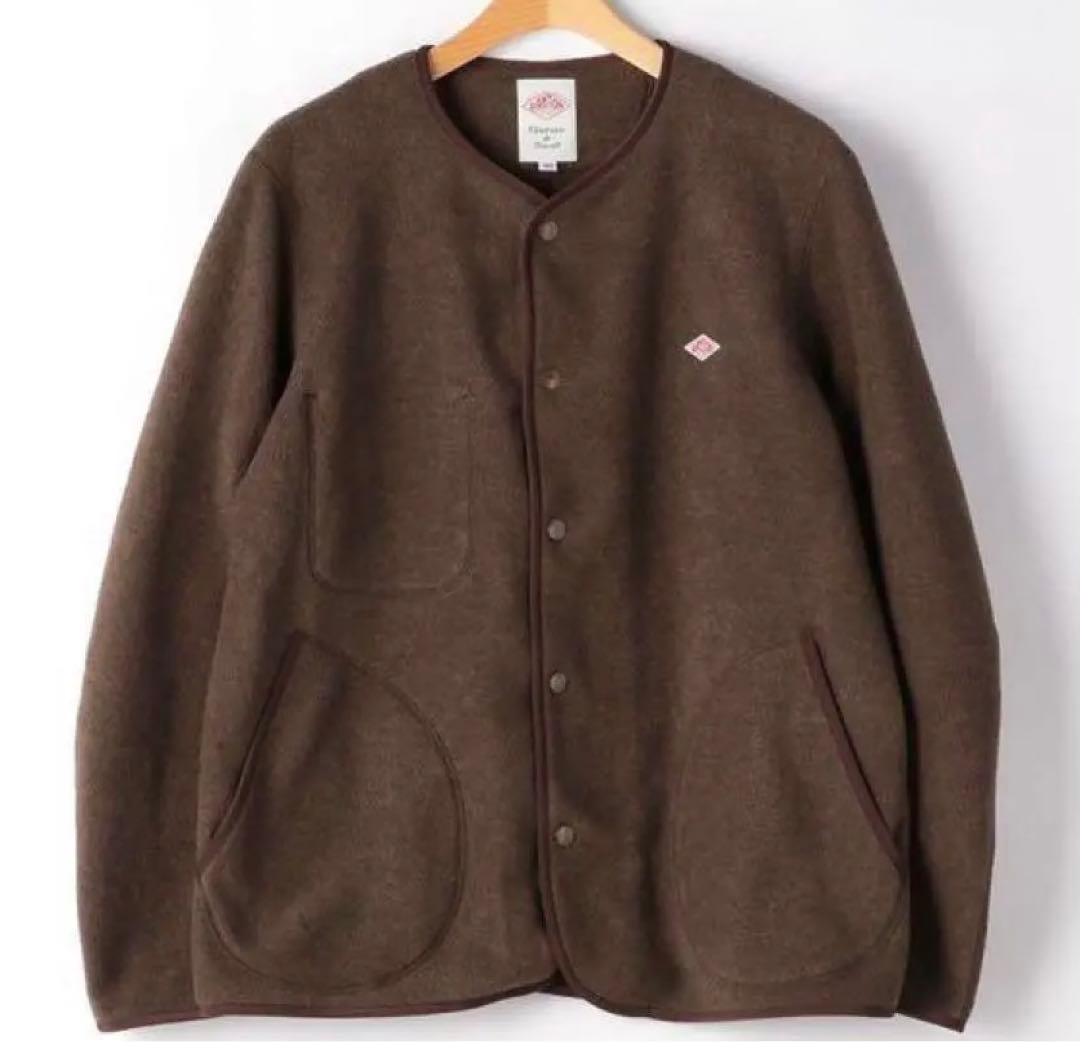 サイズ34】 DANTON フリース ノーカラー ジャケット ブラウン - メルカリ